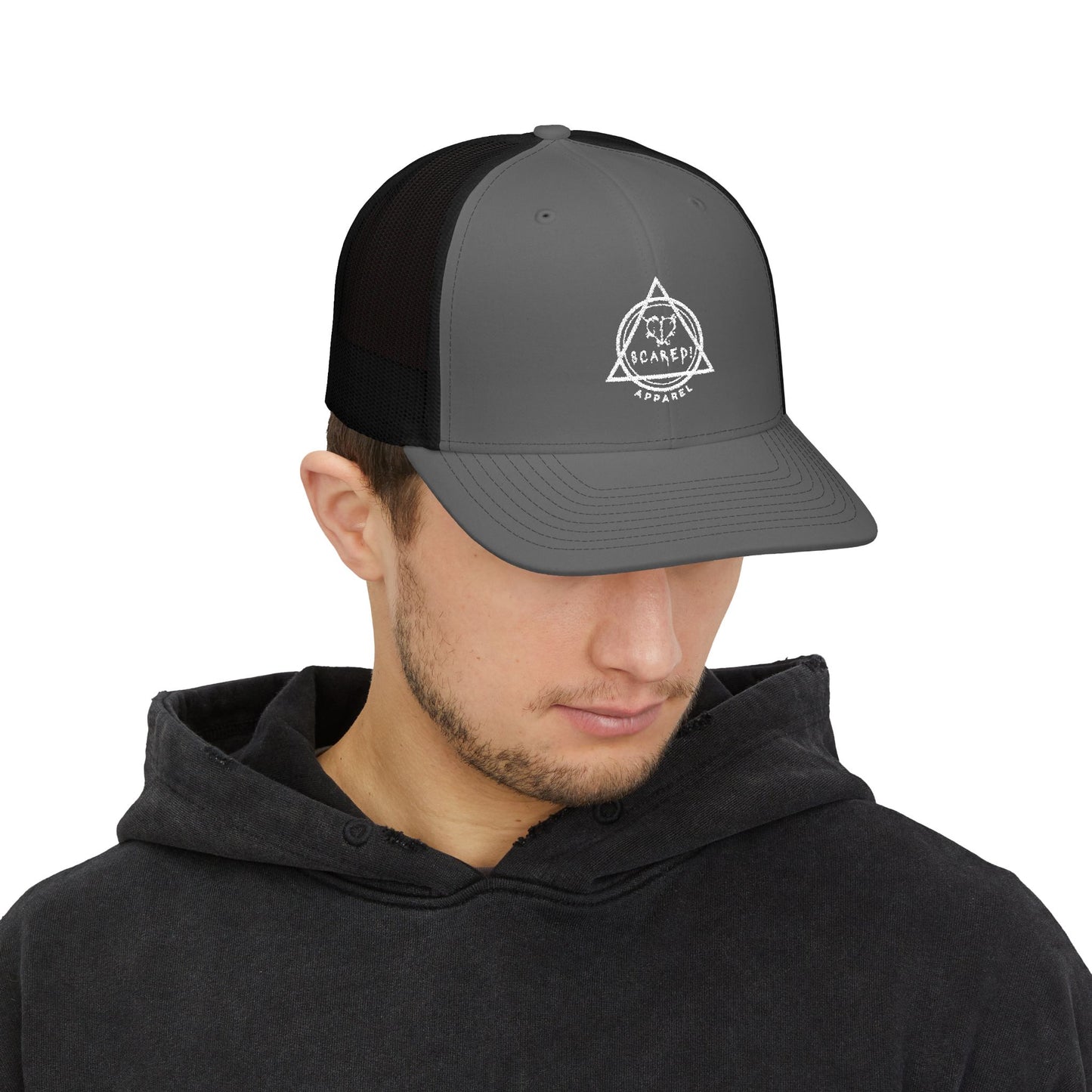 Embroidered Snapback Trucker Cap - Scared Apparel Design