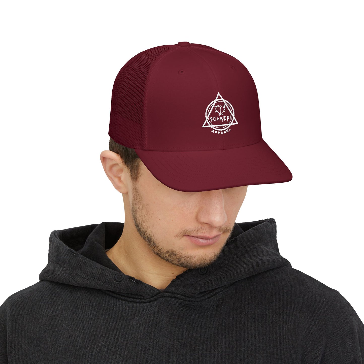 Embroidered Snapback Trucker Cap - Scared Apparel Design