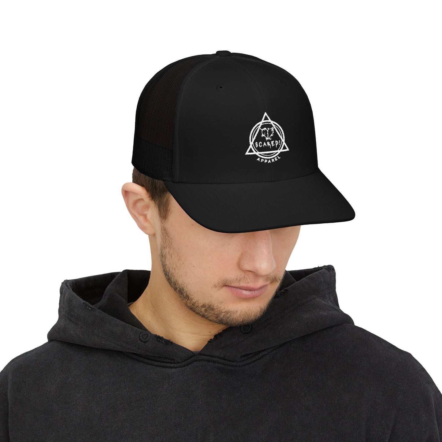 Embroidered Snapback Trucker Cap - Scared Apparel Design